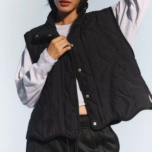 Free People FP Movement Quinn Quilted Puffer Vest - Black